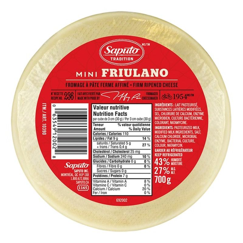 Saputo Friulano Cheese (700 g) Instacart