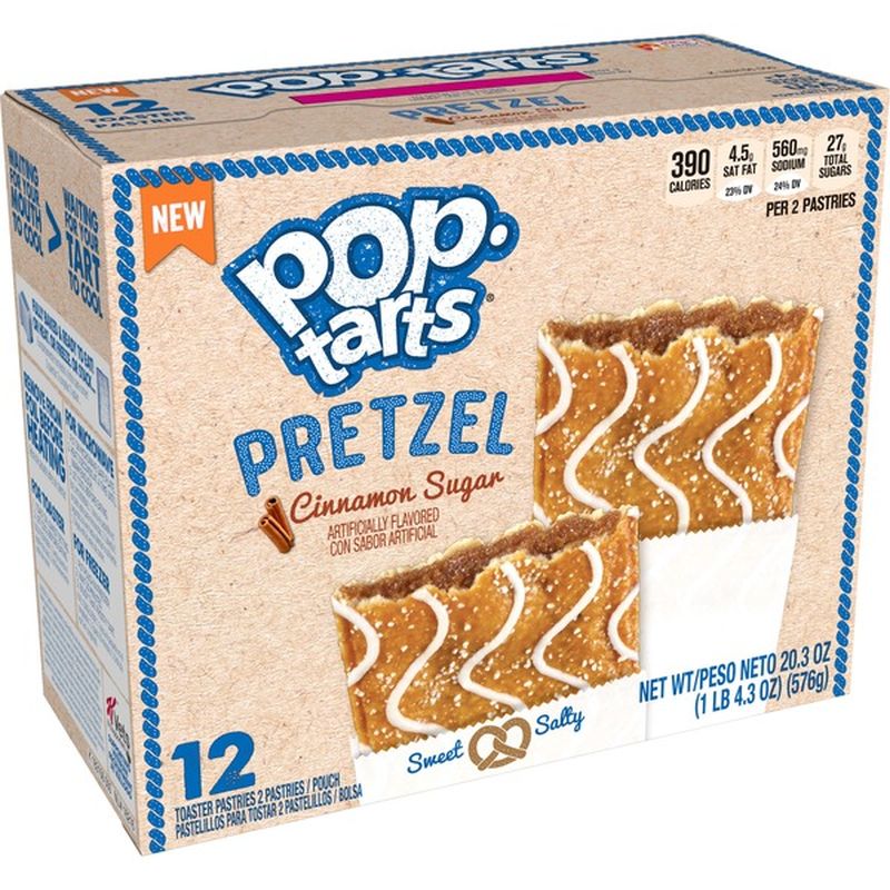 Kellogg's Pop-Tarts Pretzel Breakfast Toaster Pastries Cinnamon Sugar