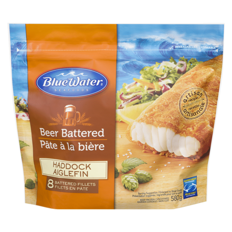 BlueWater Seafoods Beer Battered Haddock Fillets