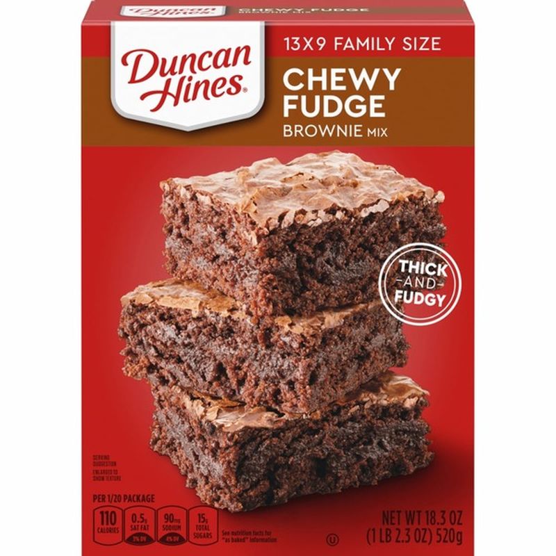 Duncan Hines Brownie Mix, Chewy Fudge, Family Size (18.3 oz) from ...