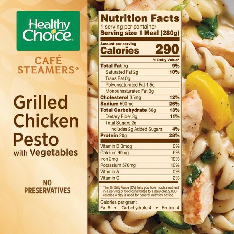 Healthy Choice Cafe Steamers Grilled Chicken Pesto With Vegetables (10.