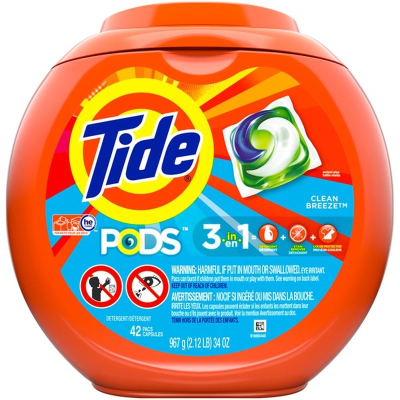 Tide PODS 3-in-1 Laundry Detergent Ocean Mist Scent (42 ct) - Instacart