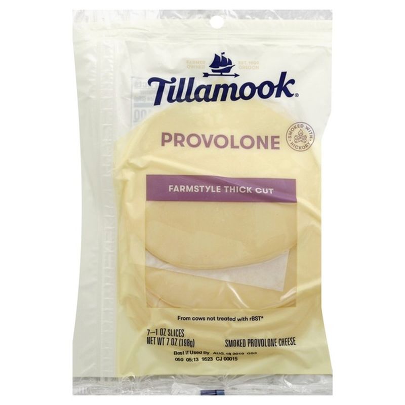 Tillamook Farmstyle Thick Cut Smoked Provolone Cheese Slices (7 oz