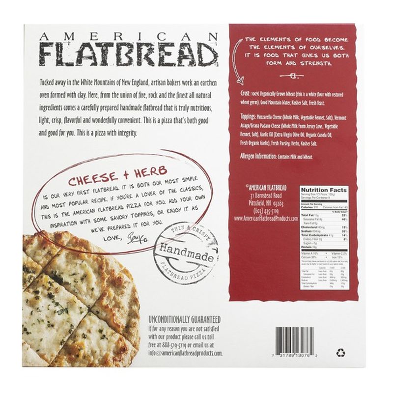 American Flatbread Flatbread Pizza, Cheese & Herb, Family Value Pack (3