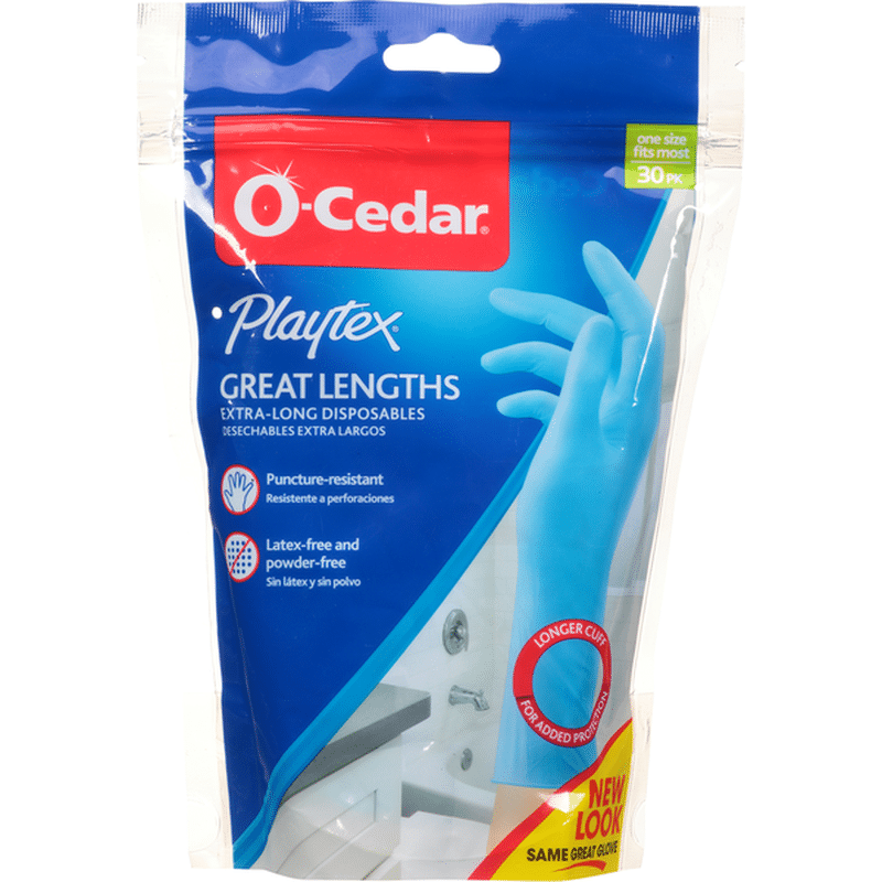 O Cedar Gloves, Disposables, ExtraLong, Great Lengths (30 each