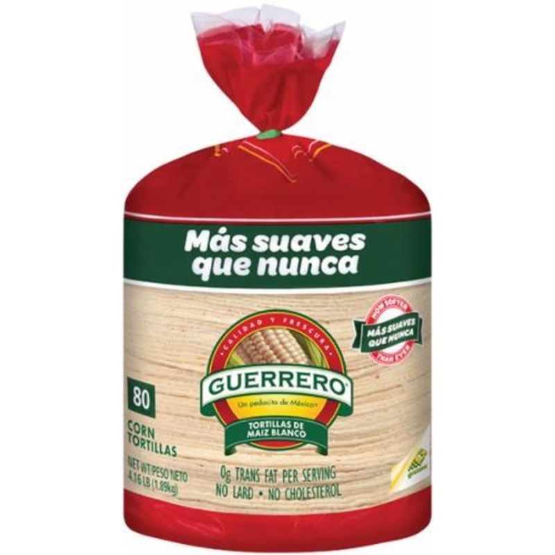 Guerrero White Corn De Maiz Blanco Tortillas (80 Ct) From Foodsco 