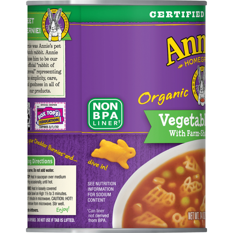 Annie's Homegrown Vegetable Soup, Organic (14 oz) Instacart
