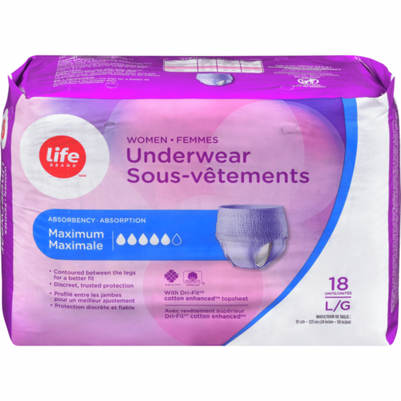 Life Brand Maximum Large Women Protective Underwear (18 ct) Instacart