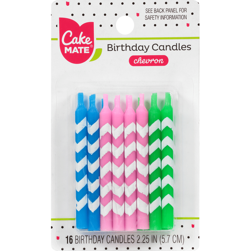 Cake Mate Birthday Candles Chevron 2 25 Inch 16 Each Instacart