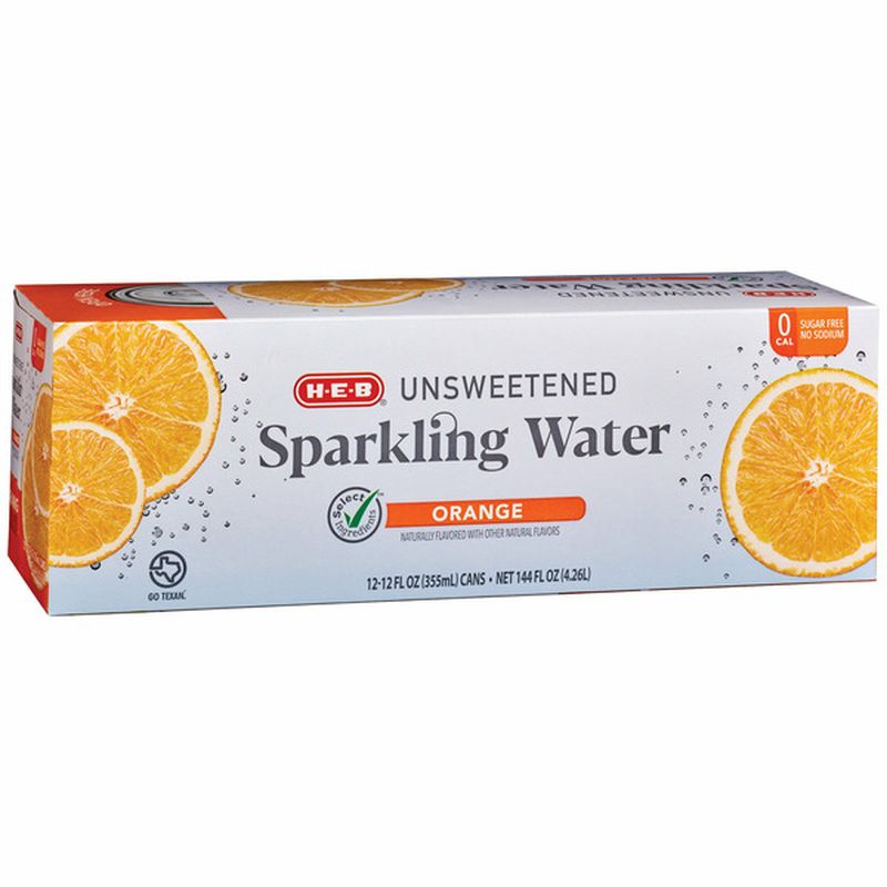 H-E-B Orange Sparkling Water (12 Fl Oz) - Instacart