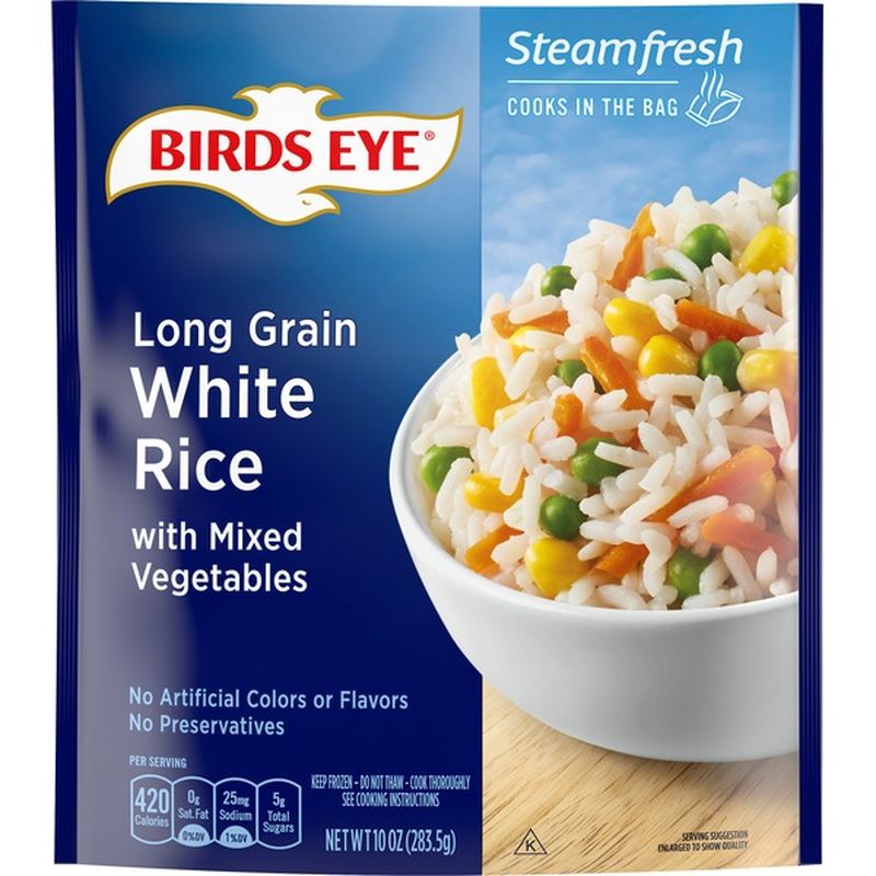 Birds Eye White Rice, Long Grain, with Mixed Vegetables (10 oz) from