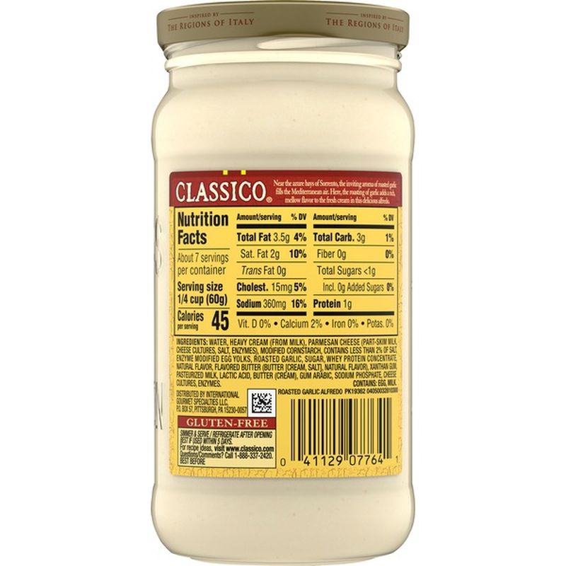 Classico Roasted Garlic Alfredo Pasta Sauce (15 oz) - Instacart