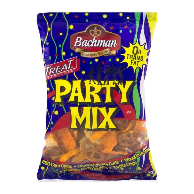 Bachman Party Mix BBQ Corn, Cheese Curls, Wheel Pretzel, Nacho