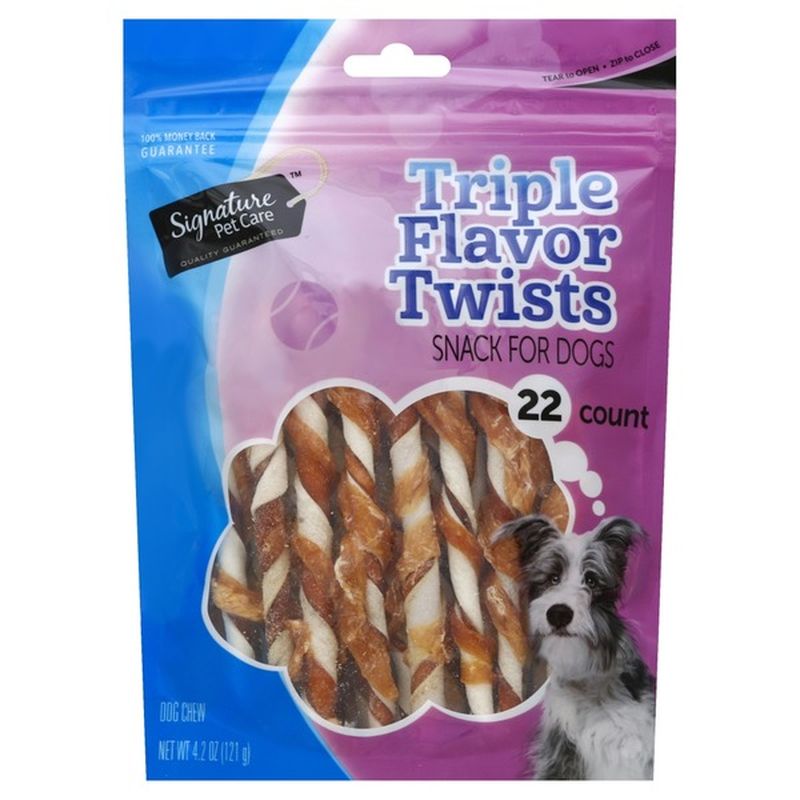Signature Pet Dog Chew, Triple Flavor Twists (4.2 oz) Instacart