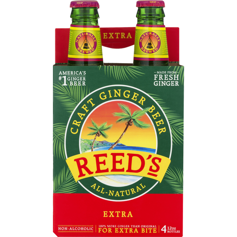 Reed's Inc. Extra Ginger Brew All Natural Jamaican Style Ginger Beer