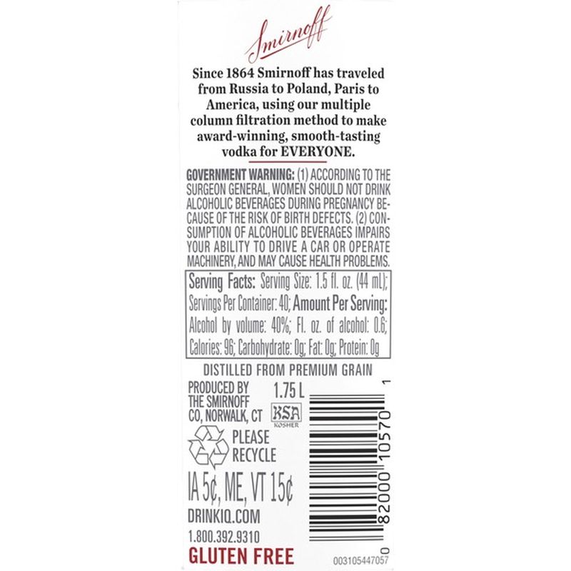 Smirnoff No 21 80 Proof Vodka 1 75 L Instacart   Large 2ec3fbc0 B4ef 478a Aded E81e791a5f19 