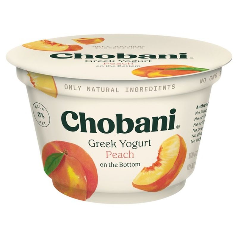 Chobani Yogurt, Greek, Non-Fat, Peach On The Bottom (5.3 Oz) From ...