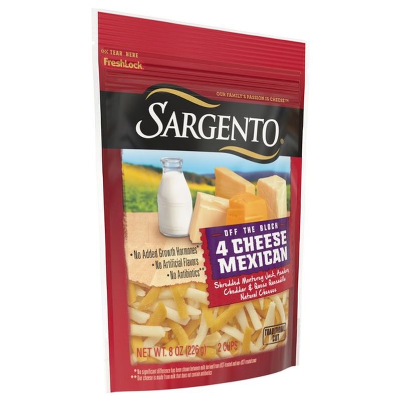 Sargento® Shredded Four Cheese Mexican Natural Cheese, Traditional Cut