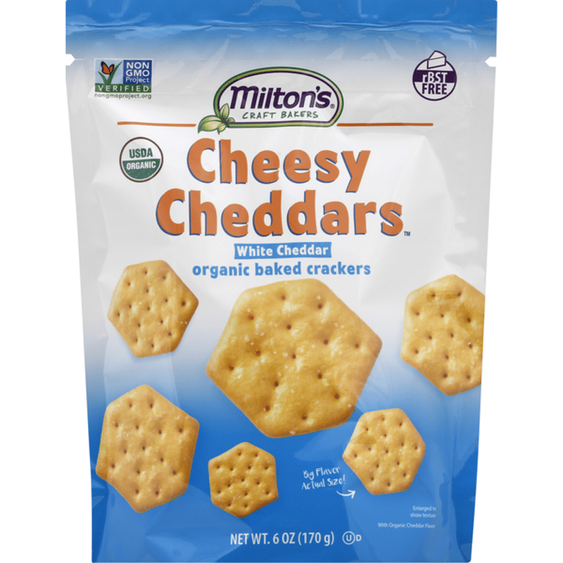 Miltons Baked Crackers, Organic, White Cheddar (6 oz) Instacart