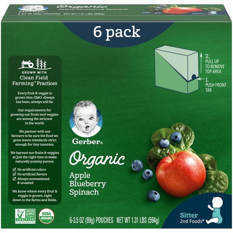 gerber organic apple blueberry spinach