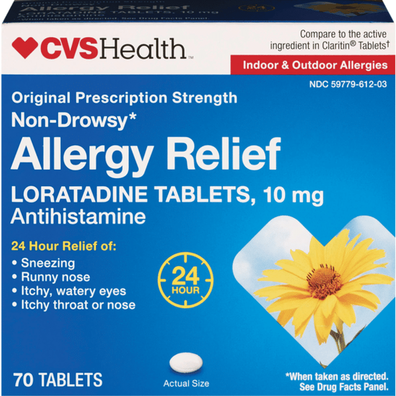 CVS Health Allergy Relief Antihistamine Loratadine Tablets (20 ct) Instacart