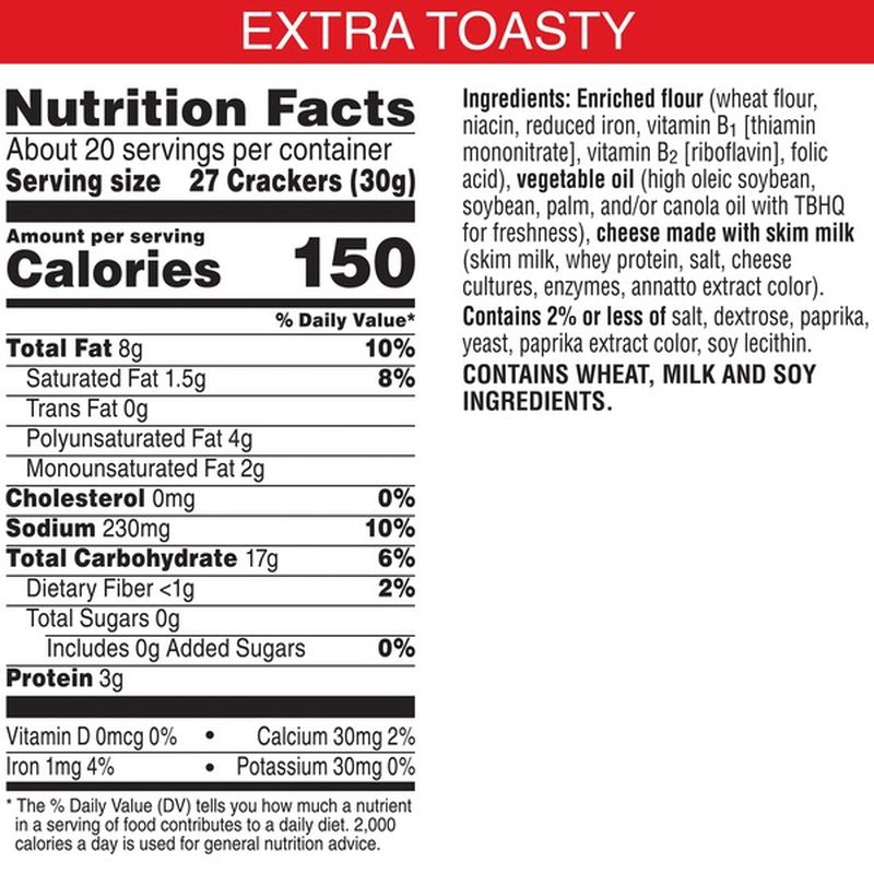 CheezIt Baked Snack Cheese Crackers Extra Toasty (21 oz) Instacart