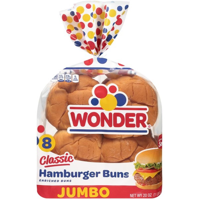 Wonder Bread Jumbo Classic Hamburger Buns (20 oz) - Instacart