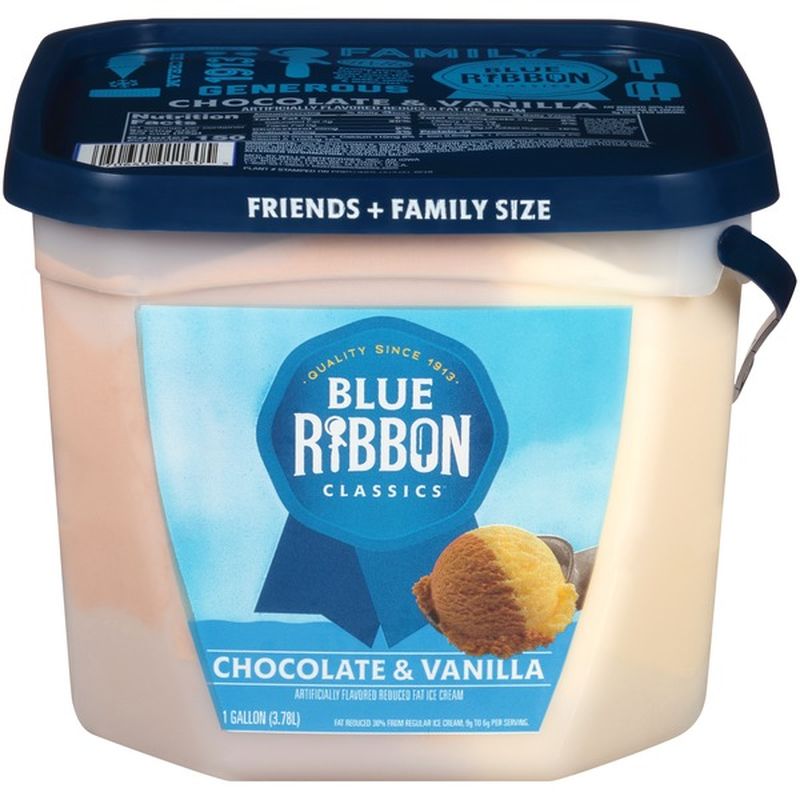 Blue Ribbon Classics Chocolate and Vanilla Reduced Fat Ice Cream Pail (128 fl oz) Instacart