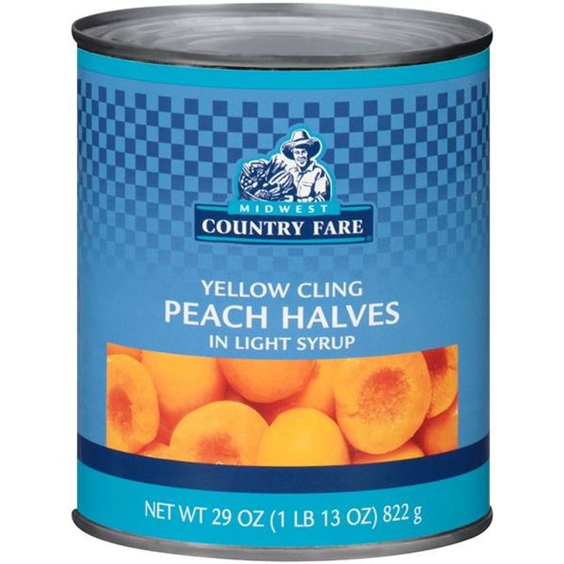 Midwest Country Fare Yellow Cling Peach Halves in Light Syrup
