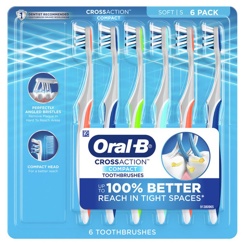 oral b compact head soft toothbrush