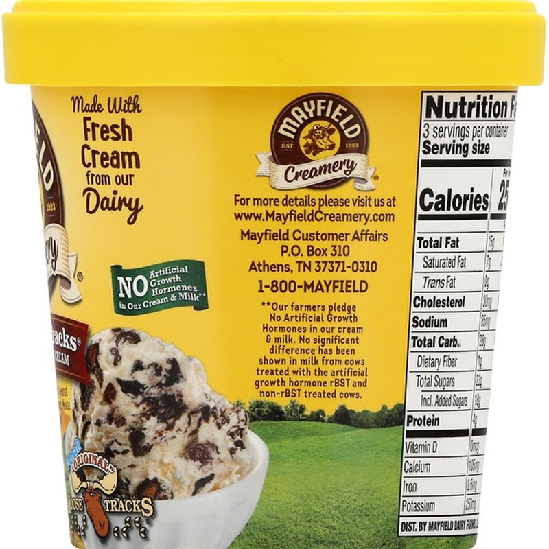 Mayfield Creamery Ice Cream, Premium, Moose Tracks (1 pt) Instacart