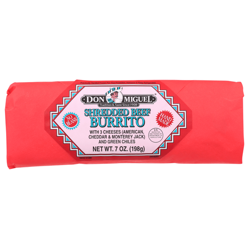 Don Miguel Shredded Beef & Cheese With Green Chili Burrito