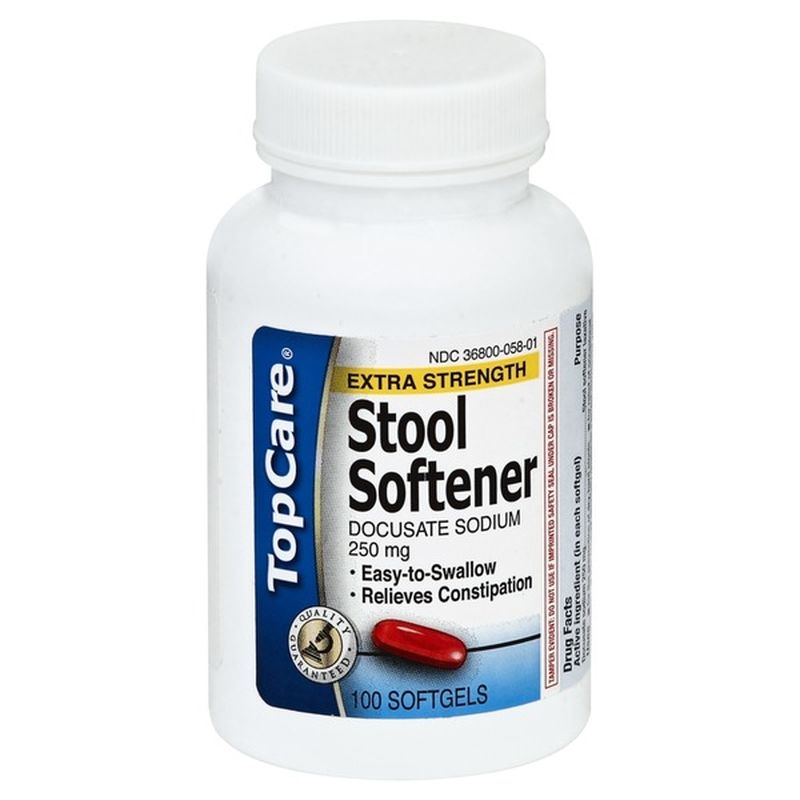 Top Care Extra Strength Stool Softener Docusate Sodium 250 Mg Easy To