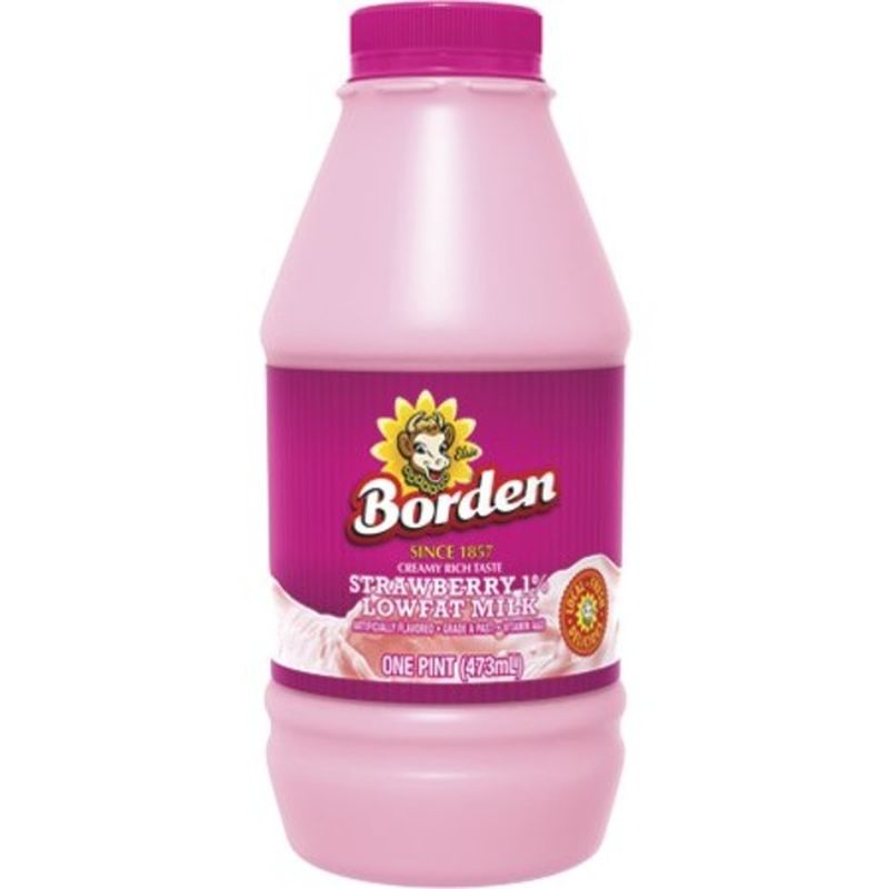 Borden Strawberry 1% Low Fat Milk