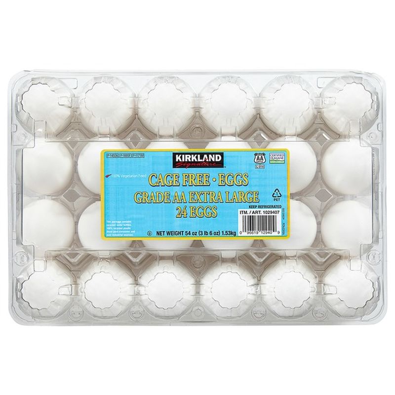 Kirkland Signature Cage Free Eggs USDA Grade AA Extra Large, 24 ct