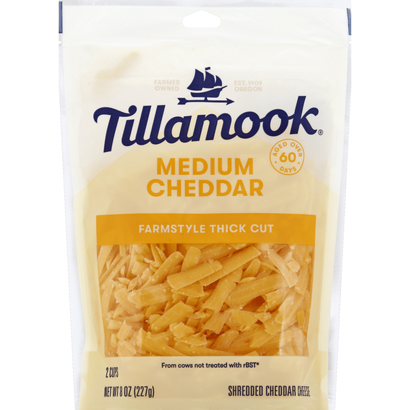 Tillamook Medium Cheddar Shredded Cheese (8 oz) Instacart
