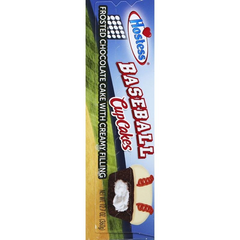 Hostess Cup Cakes, Frosted Chocolate Cake with Creamy Filling, Baseball