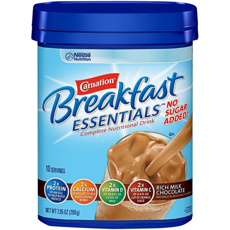 Carnation Breakfast Essentials No Sugar Added Rich Milk Chocolate