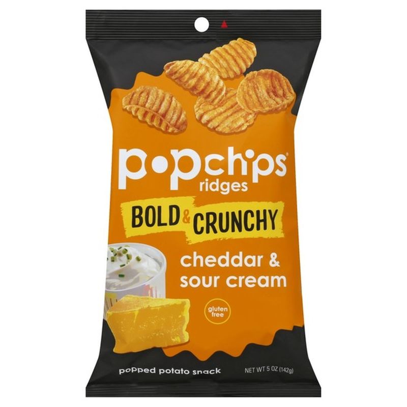 popchips Popped Potato Snack, Ridges, Cheddar & Sour Cream (5 oz ...