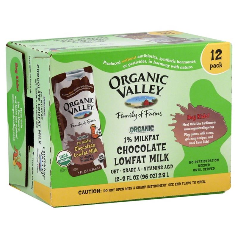 Organic Valley UHT Chocolate Single Serve Milk (12 ct) Instacart