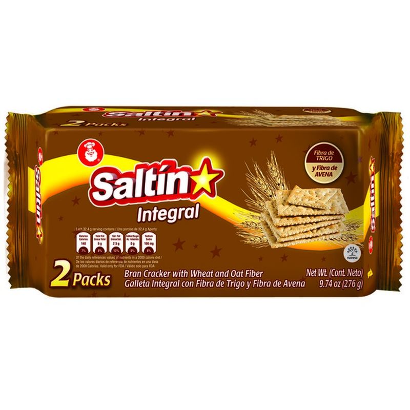 Saltin Crackers, Bran, with Wheat and Oats Fiber (9.73 oz) from ShopRite Instacart