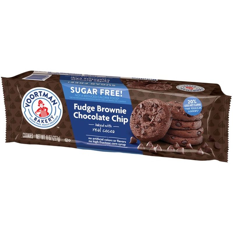 Voortman Bakery Sugar Free Fudge Brownie Chocolate Chip Cookies (8 oz