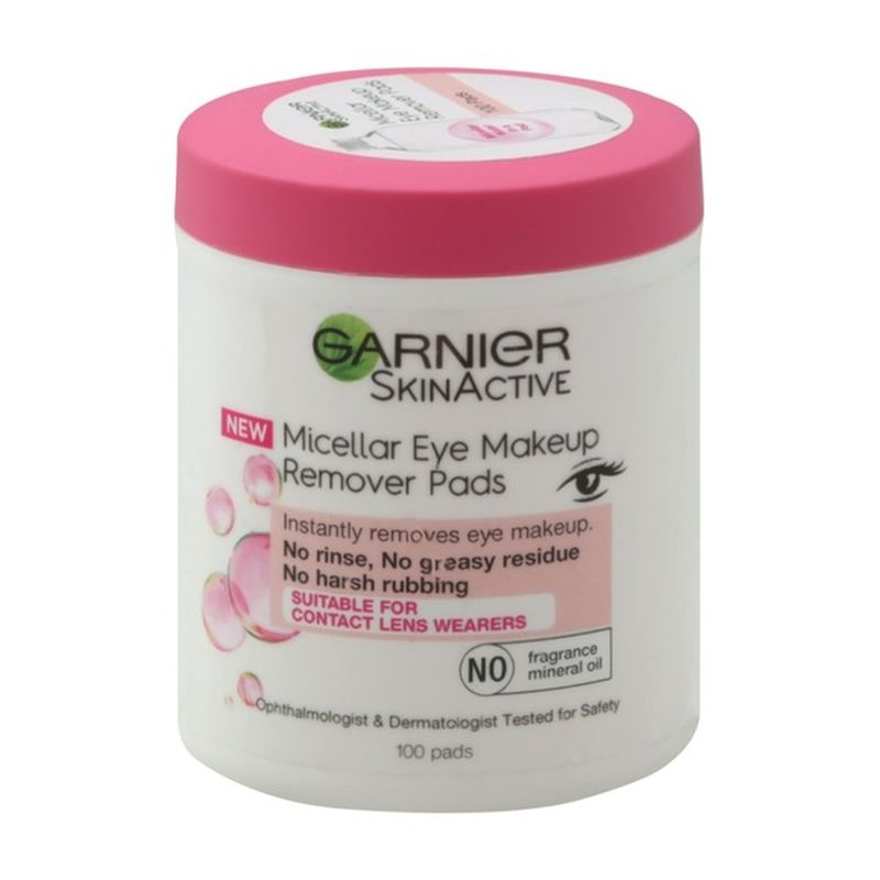 Garnier Eye Makeup Remover, Micellar, Pads (100 each) Instacart