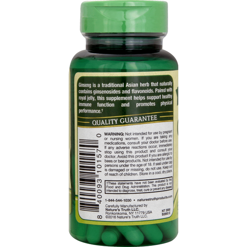 Nature's Truth Super Ginseng Complex, Plus Royal Jelly, Quick Release ...