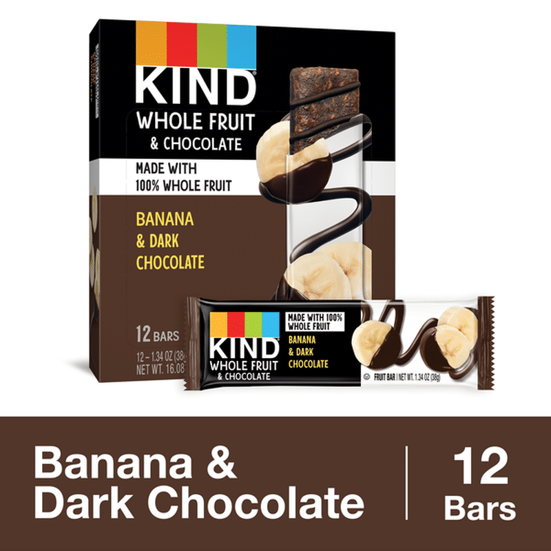 KIND Whole Fruit Bars Dark Chocolate Banana Bars (1.23 oz) - Instacart