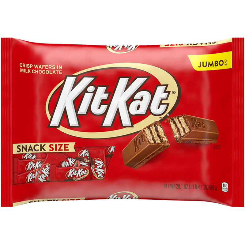 Kit Kat Crisp Wafers, Milk Chocolate, Snack Size, Jumbo Bag (20.1 Oz ...