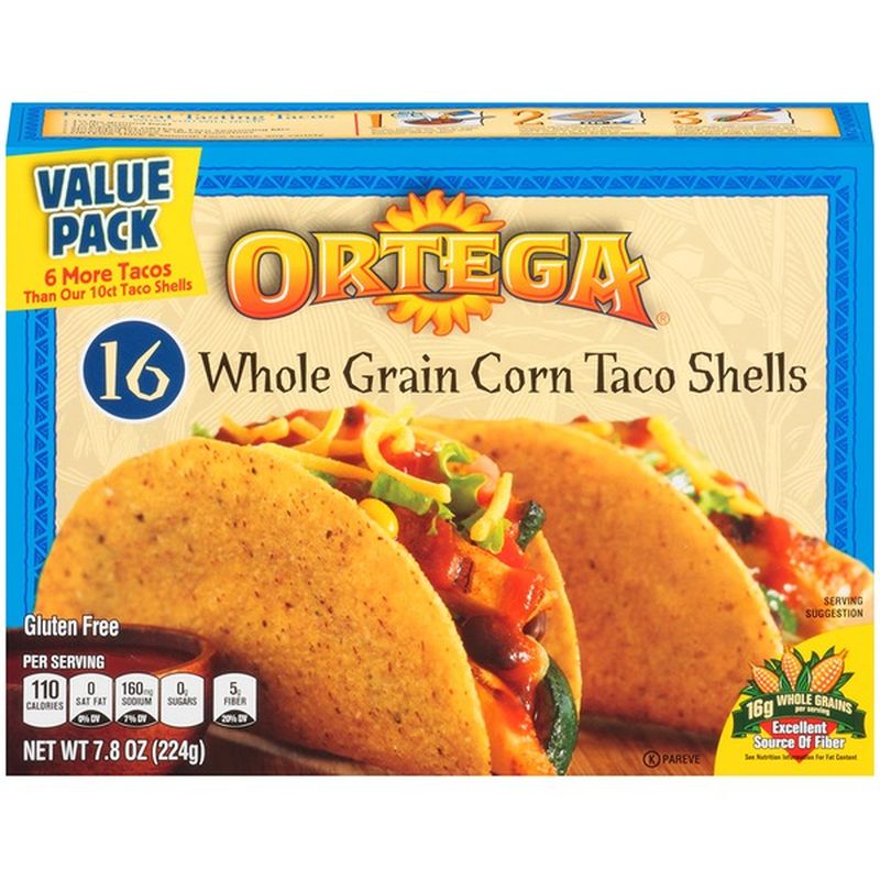 Ortega Whole Grain Corn 16 ct Value Pack Taco Shells (7.8 oz) Instacart