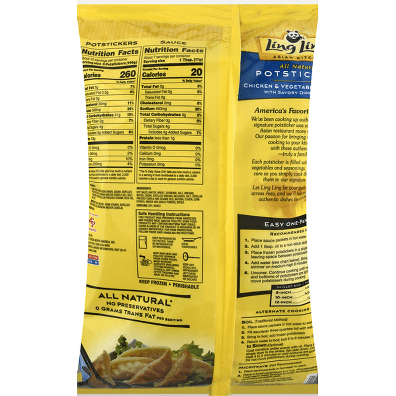 Ling Ling Chicken Vegetable Potstickers Frozen Asian Appetizers 56 Oz Instacart