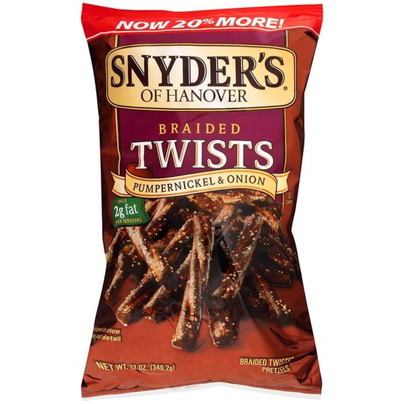 Snyder's of Hanover Braided Twists Pumpernickel & Onion Pretzels (12 oz