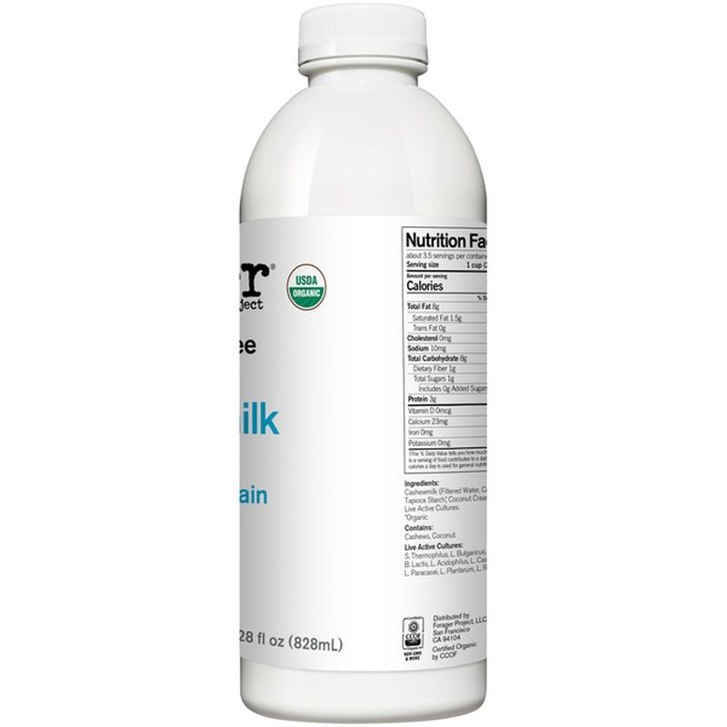 Forager Project Plain Dairy-Free Probiotic Drinkable Cashewgurt (28 fl